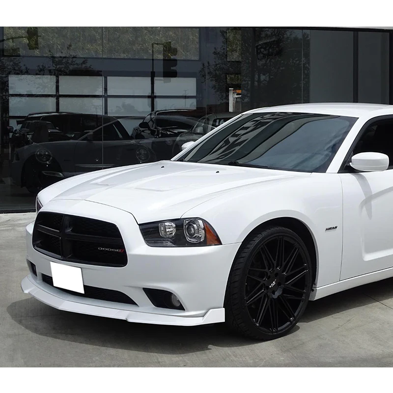 For 2011-2014 Dodge Charger Painted White Front Bumper Splitter Spoiler Lip STP-Style 3PCS - Image 5