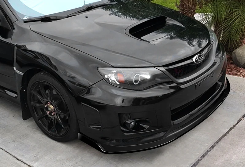 For 2011-2014 Subaru Impreza WRX STi CS2-Style Painted Black Front Bumper Splitter Spoiler Lip 3PCS - Image 5