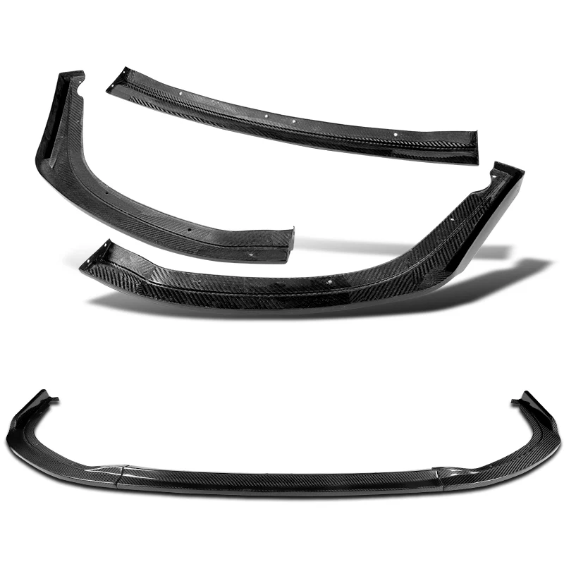 For 2011-2014 Subaru Impreza WRX STi CS2-Style Real Carbon Fiber Front Bumper Splitter Spoiler Lip 3PCS - Image 2