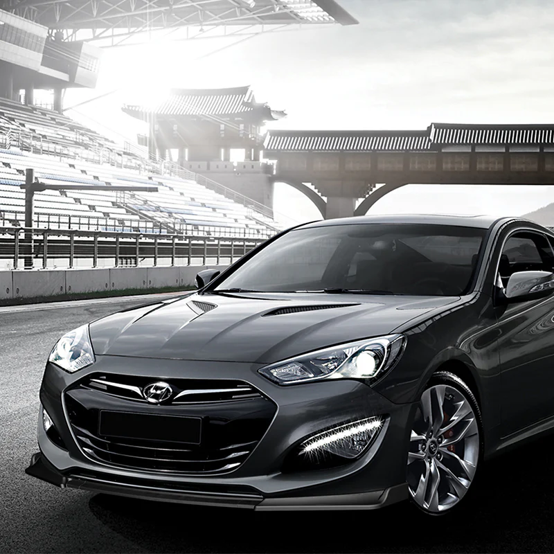 For 2013-2016 Hyundai Genesis Coupe Matt Black KS-Style Front Bumper Body Splitter Spoiler Lip 3PCS - Image 5