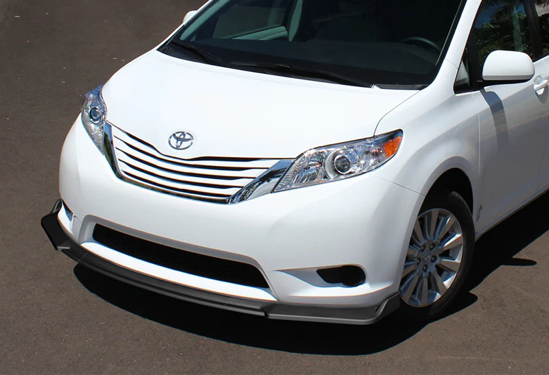 For 2011-2015 Toyota Sienna MP-Style Black Front Bumper Body Splitter Spoiler Lip 3PCS - Image 5