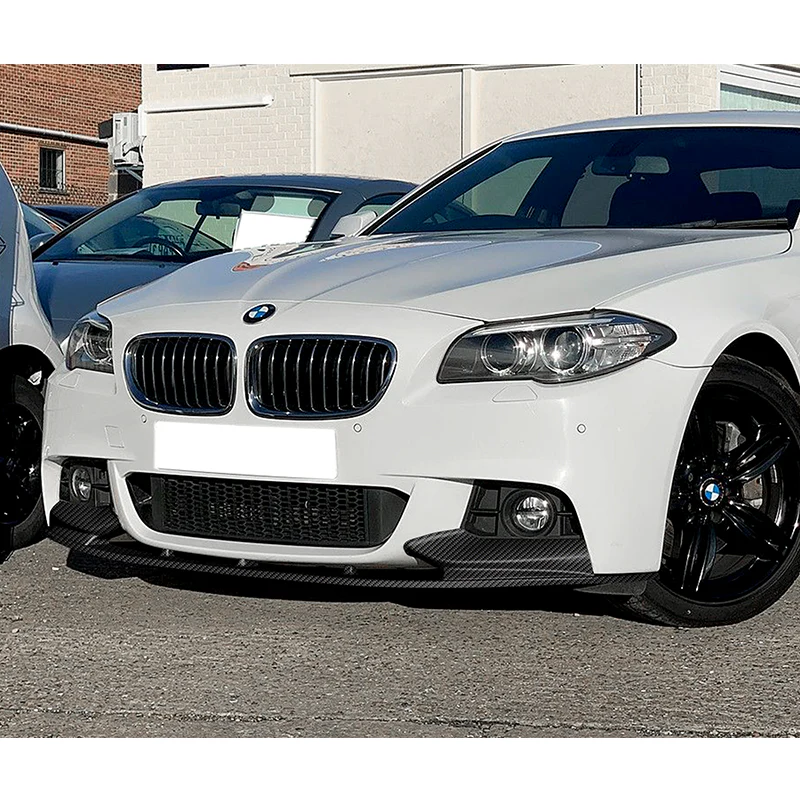 For 2011-2016 BMW F10 528i 530i M-Sport Carbon Look  4-PCS  Front Bumper Spoiler Lip - Image 5