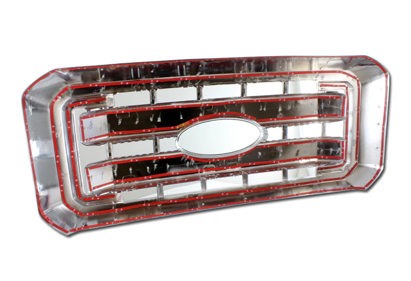 For 2011 - 2016 Ford F250 F350 F450 F550 Super Duty Front Bumper Grille Grill Outline Trim Overlay Cover -Chrome - Image 2