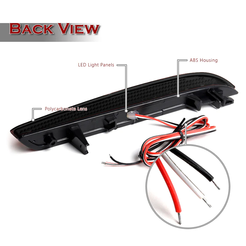 For 2011 – 2016 Honda CR-Z / CR-V LED Rear Bumper Stop Brake JDM Light Kit -Smoke Lens - Image 3