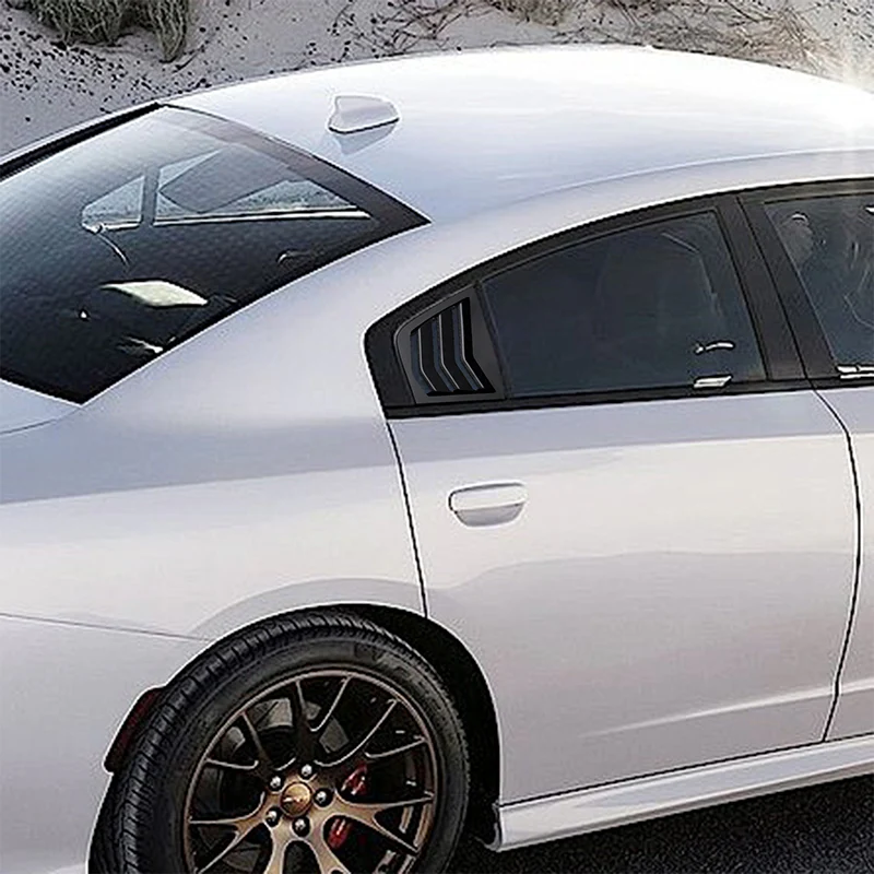 For 2011 - 2021 Dodge Charger ABS Side Window Louvers Scoop Sun Shade Covers Vent -Black - Image 5