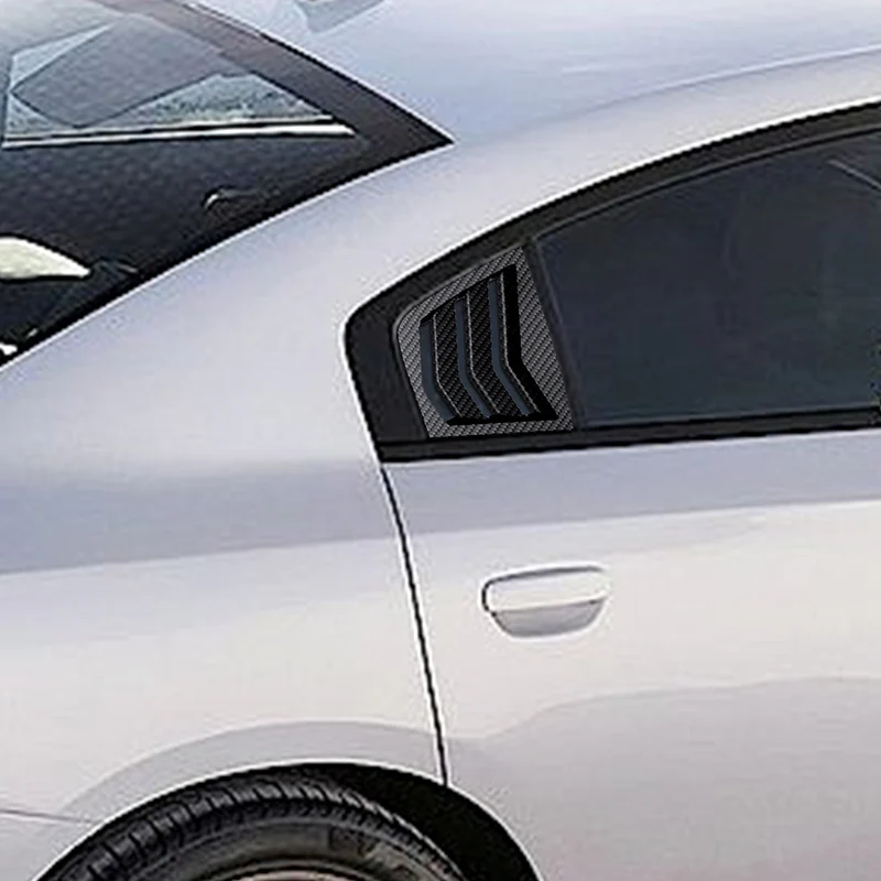 For 2011 - 2021 Dodge Charger ABS Side Window Louvers Scoop Sun Shade Covers Vent -Carbon Fiber Look - Image 5