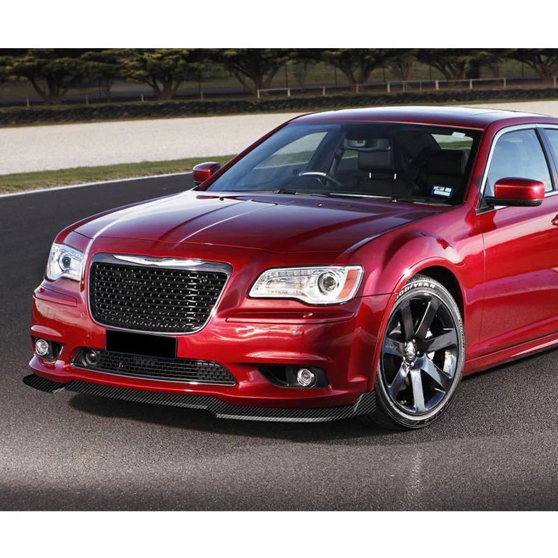 For 2012-2014 Chrysler 300 SRT8  3-PCS  Carbon Look Front Bumper Splitter Spoiler Lip - Image 5