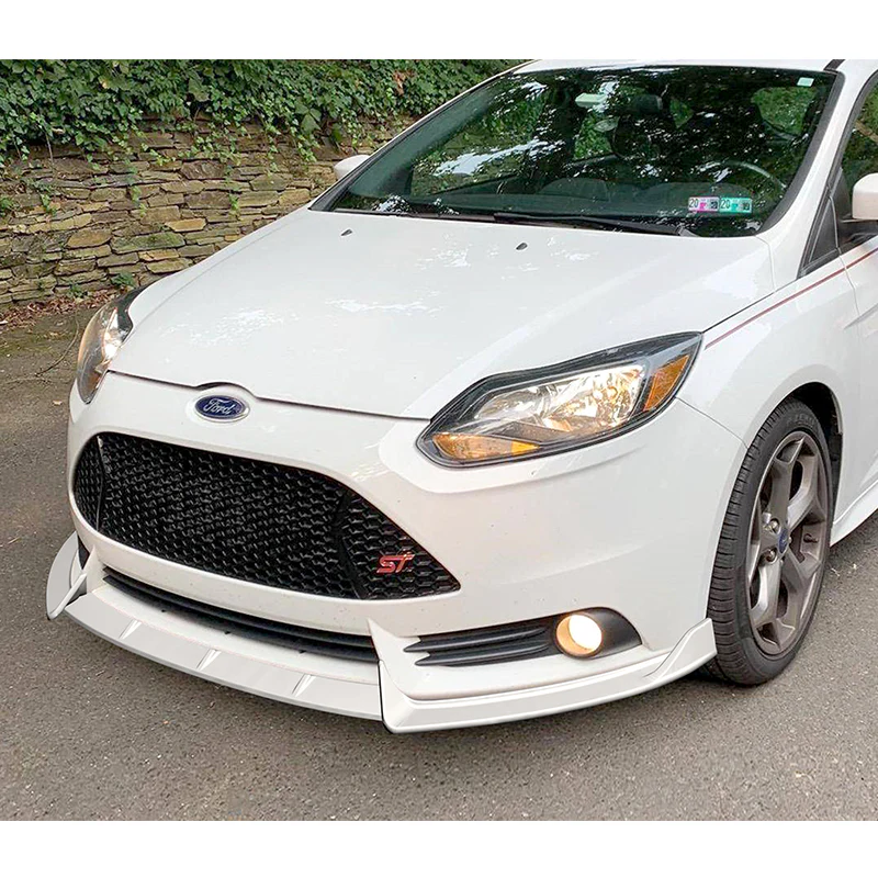 For 2012-2014 Ford Focus ST MK3 GT-Style Painted White Front Bumper Splitter Spoiler Lip 3PCS - Image 5