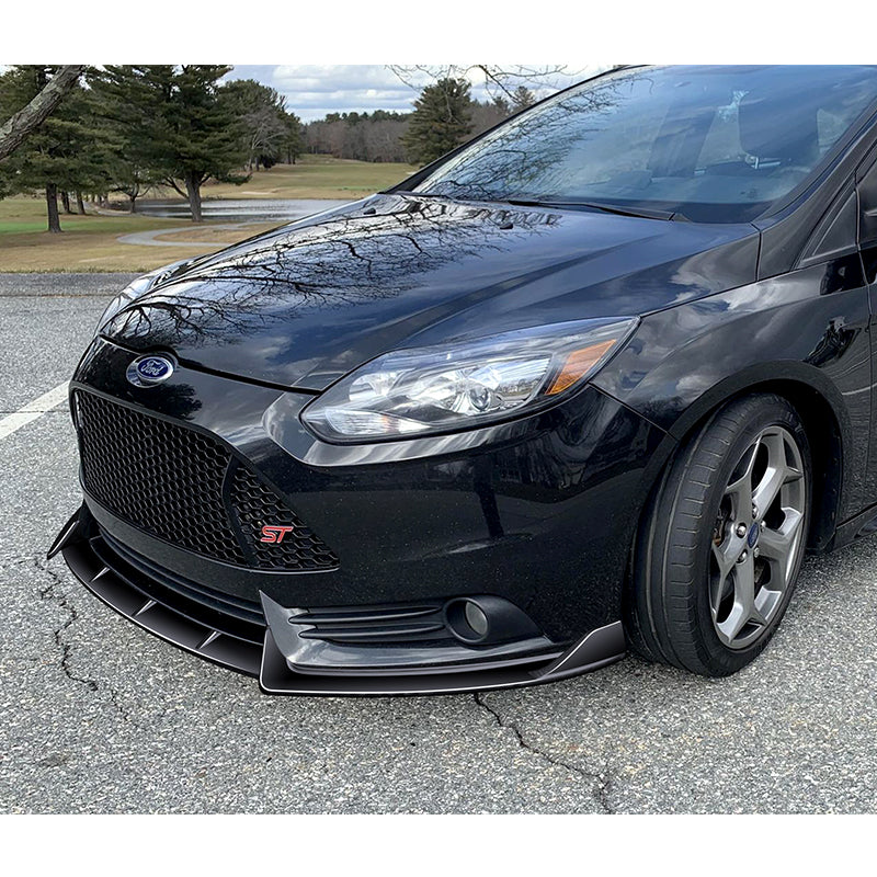 For 2012-2014 Ford Focus ST MK3 GT-Style Painted Black Front Bumper Splitter Spoiler Lip 3PCS - Image 5
