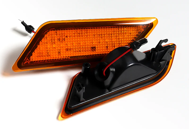 For 2012–2014 Mercedes-Benz W204 C-Class Amber LED Turn Signal Front Fender Side Marker Lights -Amber Lens - Image 2