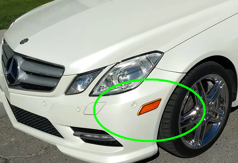 For 2012–2014 Mercedes-Benz W204 C-Class Amber LED Turn Signal Front Fender Side Marker Lights -Amber Lens - Image 5