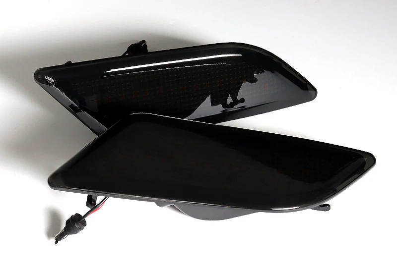 For 2012–2014 Mercedes-Benz W204 C-Class Amber LED Turn Signal Front Fender Side Marker Lights -Smoked Lens - Image 2