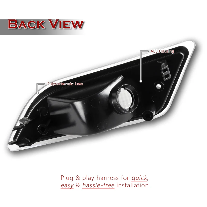 For 2012–2014 Mercedes-Benz W204 C-Class Turn Signal Front Fender Side Marker Lights -Clear Lens - Image 3
