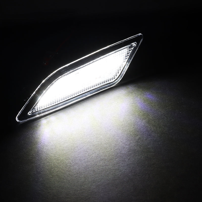 For 2012–2014 Mercedes-Benz W204 C-Class White LED Turn Signal Front Fender Side Marker Lights -Smoked Lens - Image 4