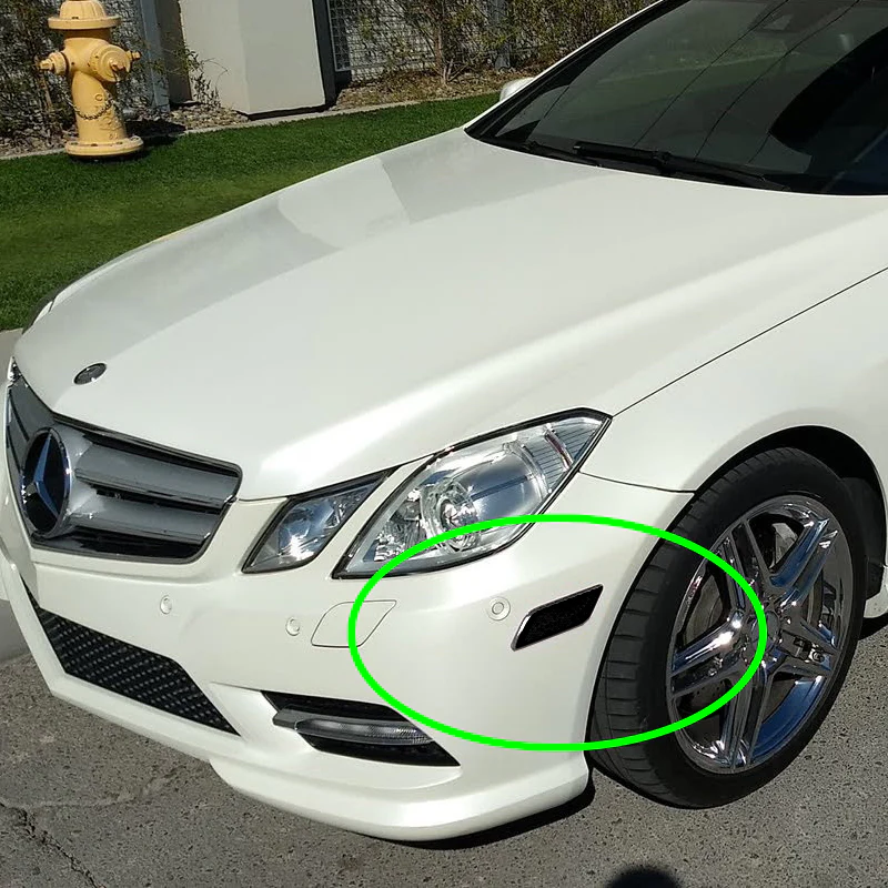 For 2012–2014 Mercedes-Benz W204 C-Class White LED Turn Signal Front Fender Side Marker Lights -Smoked Lens - Image 5