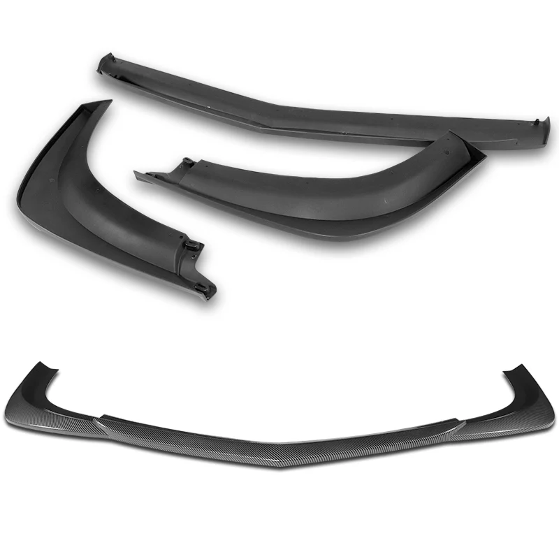 For 2012-2014 Mercedes-Benz W204 C63 AMG 3-PCS  Carbon Painted Front Bumper Spoiler Lip - Image 4