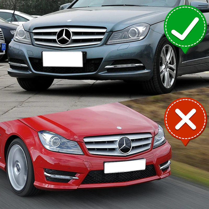 For 2012-2014 Mercedes C-Class W204 Carbon Look Style Front Bumper Splitter Spoiler Lip 3PCS - Image 5