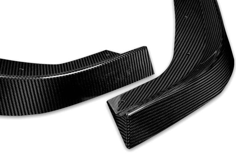 For 2012-2014 Mercedes C-Class W204 Real Carbon Fiber Front Bumper Splitter Spoiler Lip 3PCS - Image 3