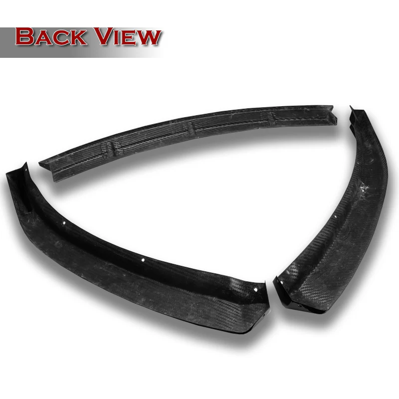 For 2012-2016 Tesla Model S 3-PCS  Real Carbon Fiber Front Bumper Splitter Spoiler Lip - Image 3