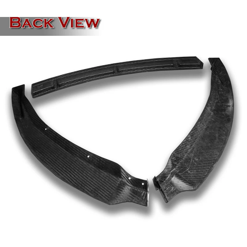 For 2012-2016 Tesla Model S 3-PCS  Real Carbon Fiber Front Bumper Splitter Spoiler Lip - Image 4
