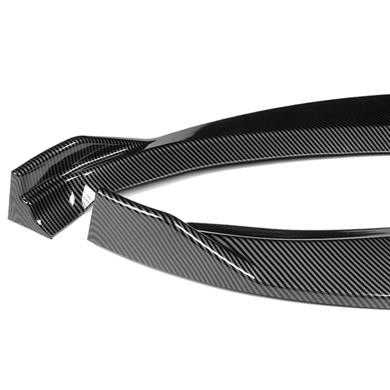 For 2012-2016 Tesla Model S STP-Style 3-PCS  Carbon Look Front Bumper Body Spoiler Lip - Image 3