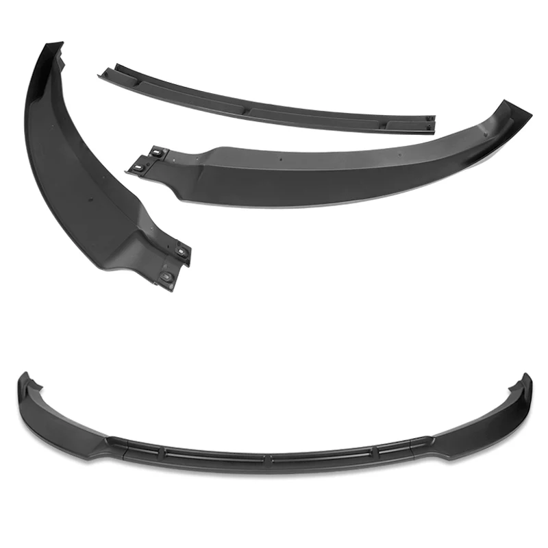 For 2012-2016 Tesla Model S STP-Style 3-PCS  Matt Black Front Bumper Body Spoiler Lip - Image 4