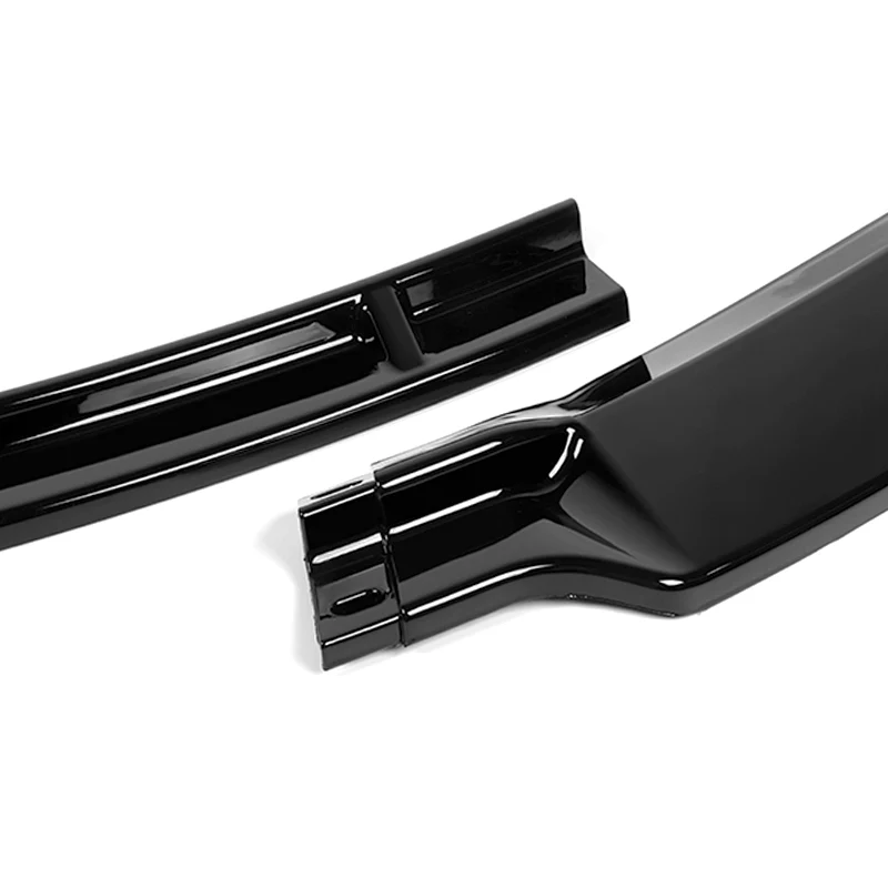 For 2012-2016 Tesla Model S STP-Style  3-PCS Painted Black Front Bumper Spoiler Lip - Image 2