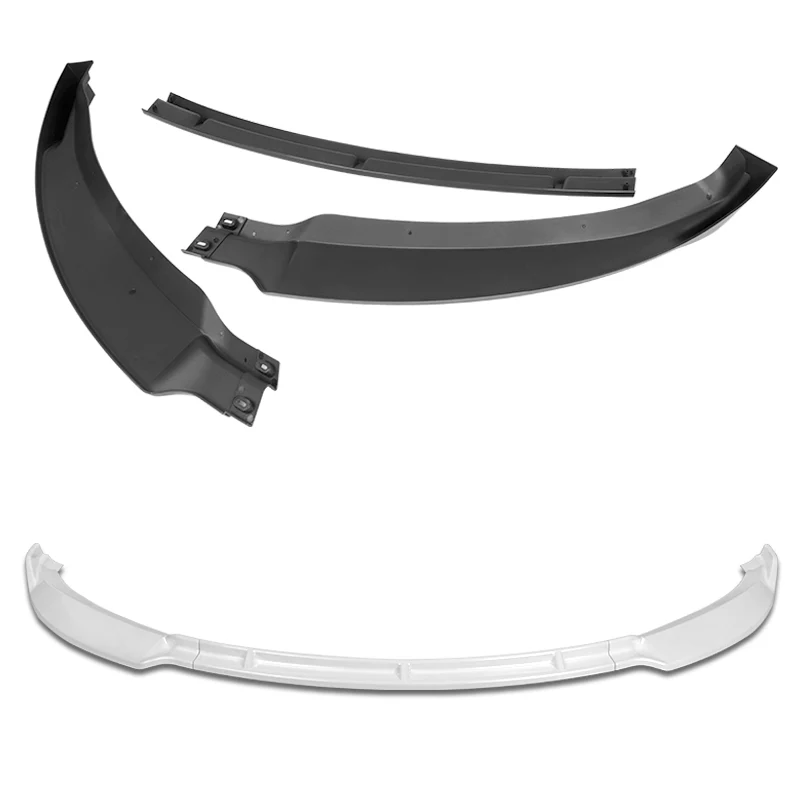 For 2012-2016 Tesla Model S STP-Style 3-PCS  Painted White Front Bumper Spoiler Lip - Image 4