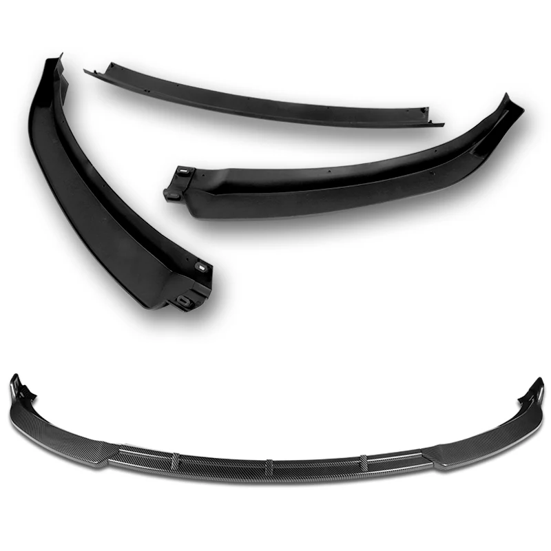 For 2012-2016 Tesla Model S V2 3-PCS  Carbon Look Front Bumper Splitter Spoiler Lip - Image 2
