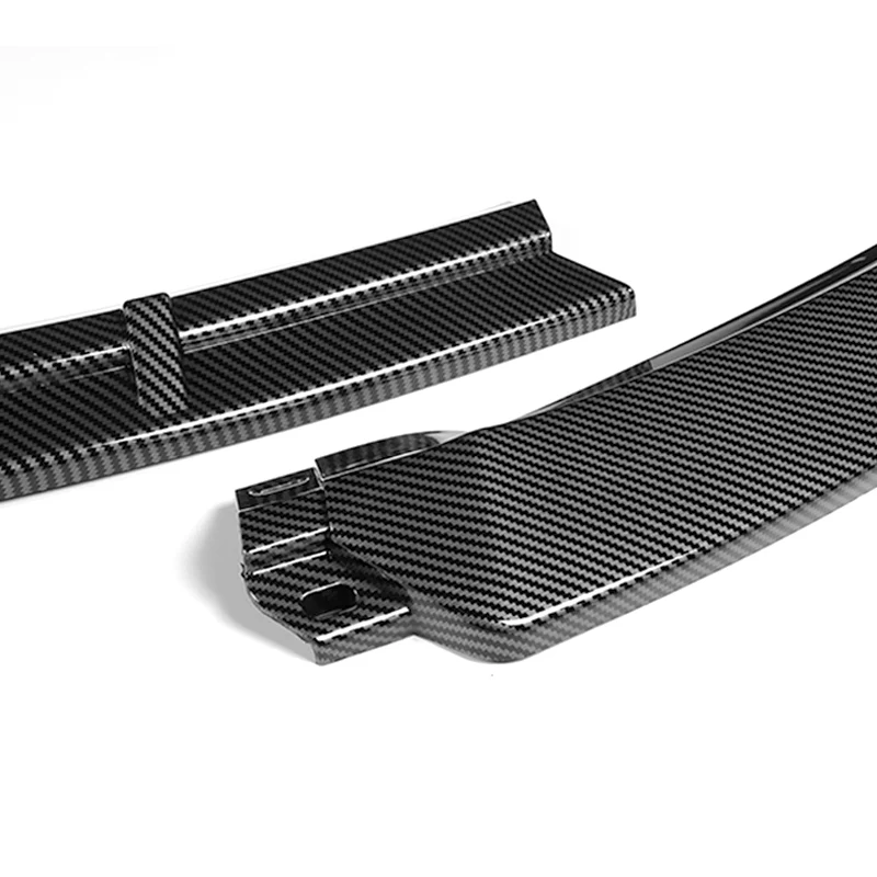 For 2012-2016 Tesla Model S V2 3-PCS  Carbon Look Front Bumper Splitter Spoiler Lip - Image 4