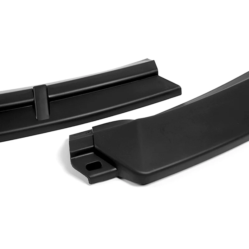 For 2012-2016 Tesla Model S V2 3-PCS  Matt Black Front Bumper Body Splitter Spoiler Lip - Image 3