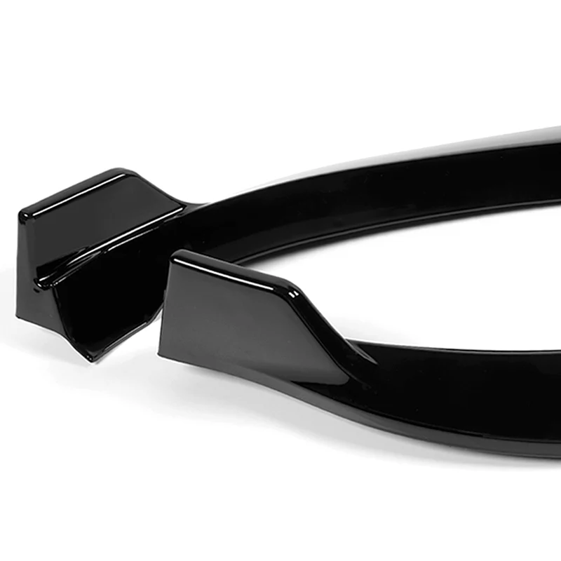 For 2012-2016 Tesla Model S V2 3-PCS  Painted Black Front Bumper Splitter Spoiler Lip - Image 3