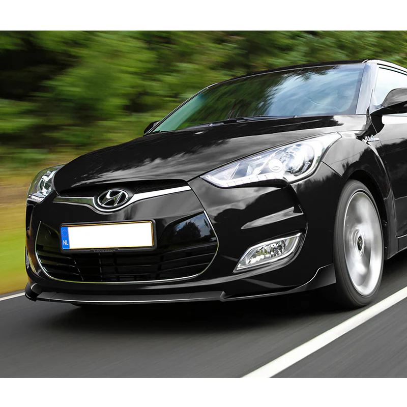 For 2012-2017 Hyundai Veloster Base 3-PCS Painted Black Front Bumper Body Spoiler Lip - Image 5