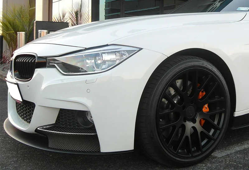 For 2012-2018 BMW 3-Series M-Sport Real Carbon Fiber Front Bumper Splitter Spoiler Lip 2PCS - Image 5