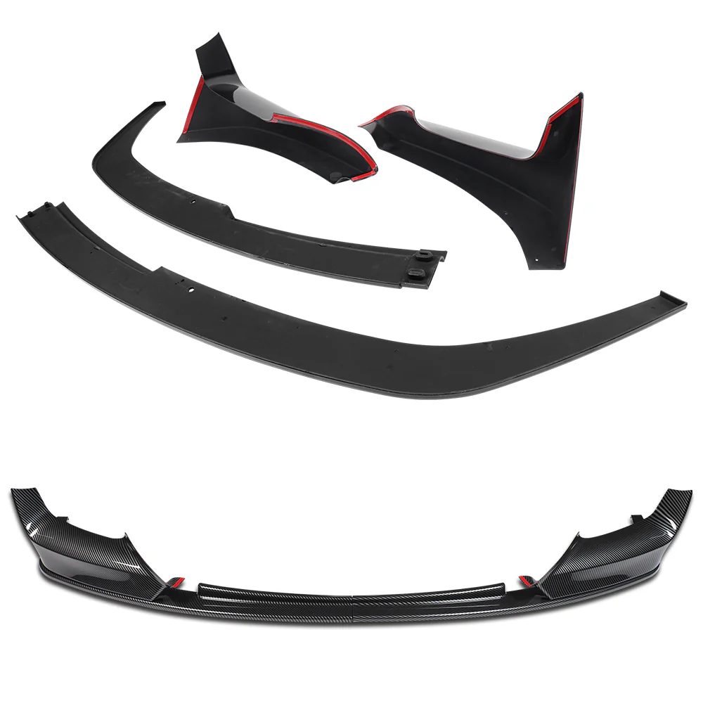 For 2012-2018 BMW 6-Series F06 F12 F13 M-Sport Front Bumper Splitter Spoiler Lip 4PCS -Carbon Fiber Look - Image 4