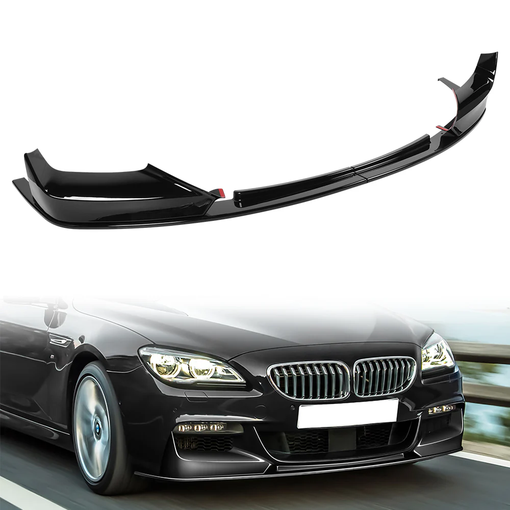 For 2012-2018 BMW 6-Series F06 F12 F13 M-Sport Front Bumper Splitter Spoiler Lip 4PCS -Painted Black - Image 7