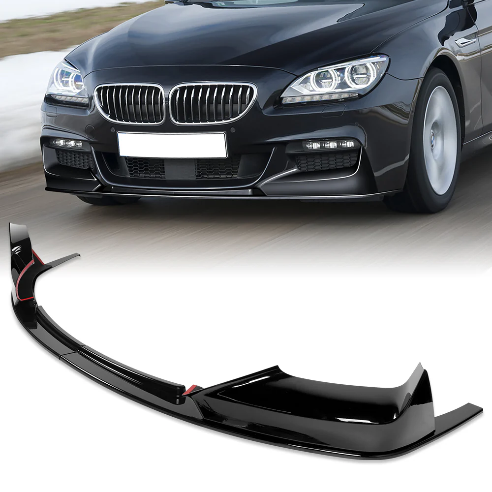 For 2012-2018 BMW 6-Series F06 F12 F13 M-Sport Front Bumper Splitter Spoiler Lip 4PCS -Painted Black - Image 8