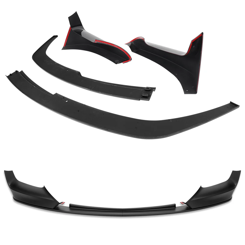 For 2012-2018 BMW 6-Series F06 F12 F13 M-Sport Front Bumper Splitter Spoiler Lip 4PCS -Unpainted Matte Black - Image 3
