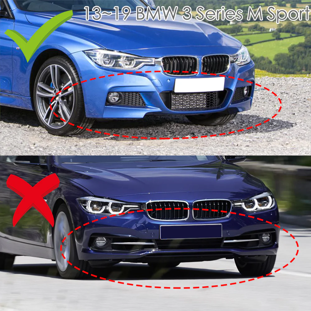 2012-2018 BMW M-Sport M-Tech Painted White 2-Piece Front Bumper Body Spoiler Splitter Lip Kit - Image 6