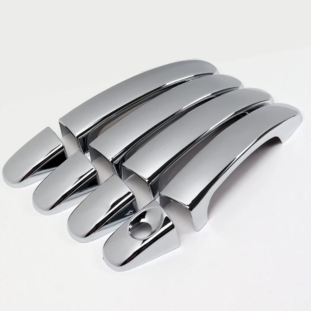For 2012 - 2023 Ford Ranger Mirror Chrome Exterior Door Pull Handle Lever Cover Cap Trim Kit No Smart Keyhole - Image 2