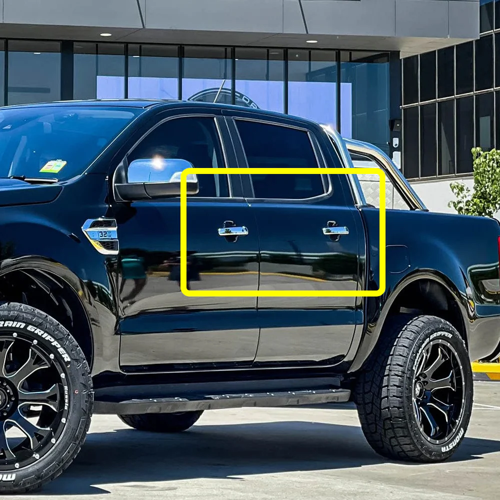 For 2012 - 2023 Ford Ranger Mirror Chrome Exterior Door Pull Handle Lever Cover Cap Trim Kit No Smart Keyhole - Image 8