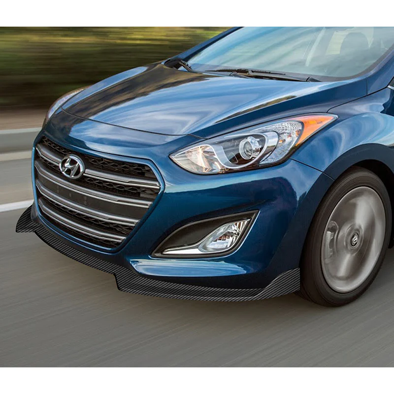 For 2013-17 Hyundai Elantra GT Hatchback Carbon 3-PCS Painted Front Bumper Spoiler Lip - Image 5