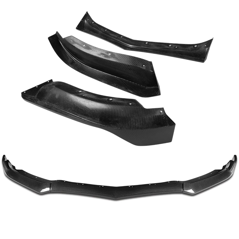 For 2013-2014 Cadillac ATS GT-Style Carbon Fiber Front Bumper Body Splitter Spoiler Lip 3PCS - Image 3