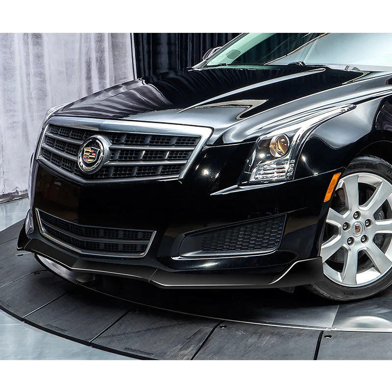 For 2013-2014 Cadillac ATS GT-Style Painted Black Front Bumper Body Splitter Spoiler Lip 3PCS - Image 5