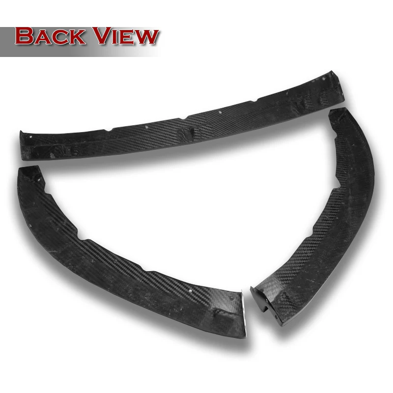 For 2013-2014 Ford Mustang GT-Style 3-PCS  Carbon Fiber Front Bumper Body Spoiler Lip - Image 4