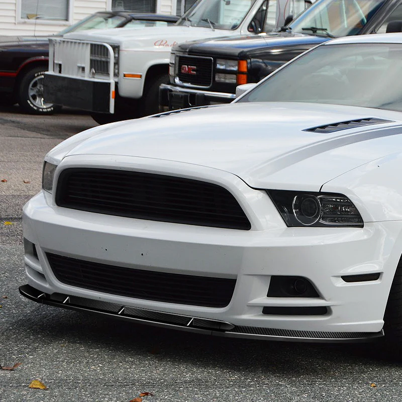 For 2013-2014 Ford Mustang GT-Style 3-PCS  Carbon Fiber Front Bumper Body Spoiler Lip - Image 5