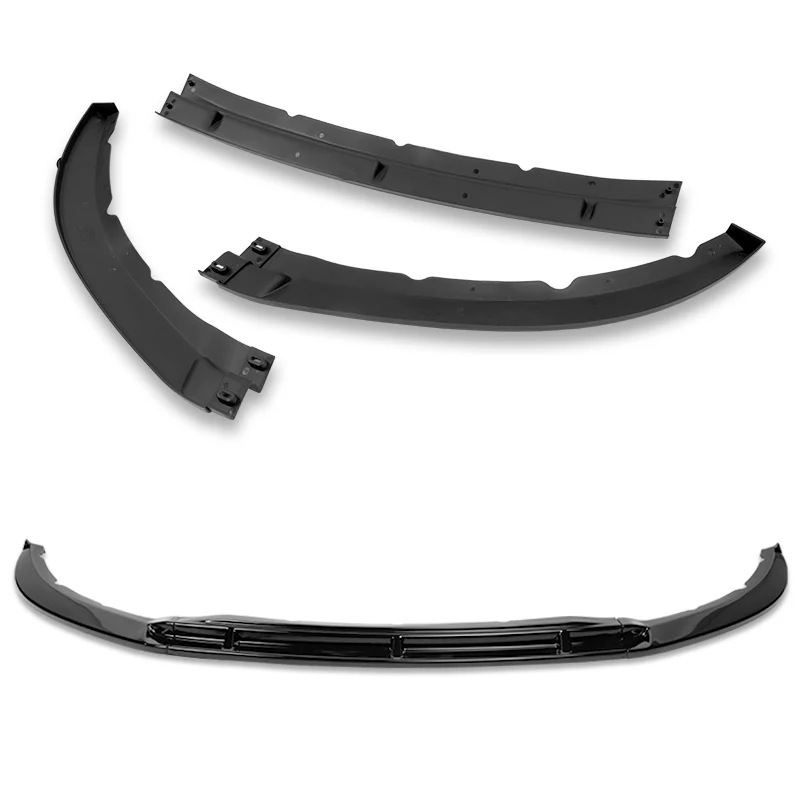 For 2013-2014 Ford Mustang GT-Style 3-PCS Painted Black Front Bumper Body Spoiler Lip - Image 4