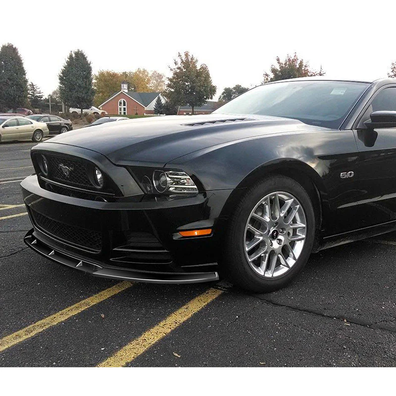 For 2013-2014 Ford Mustang GT-Style 3-PCS Painted Black Front Bumper Body Spoiler Lip - Image 5