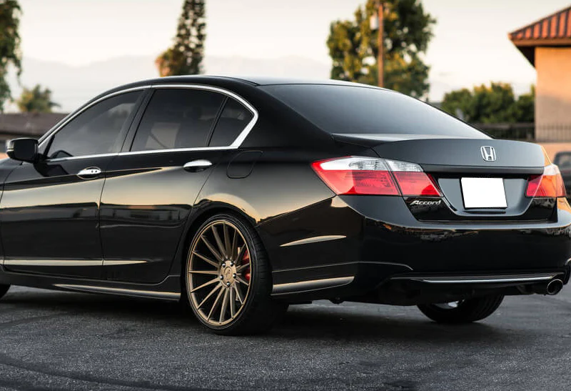 For 2013-2015 Honda Accord 4-DR Sedan HFP-Style Painted Black Rear Bumper Lip Apron 2PCS - Image 4