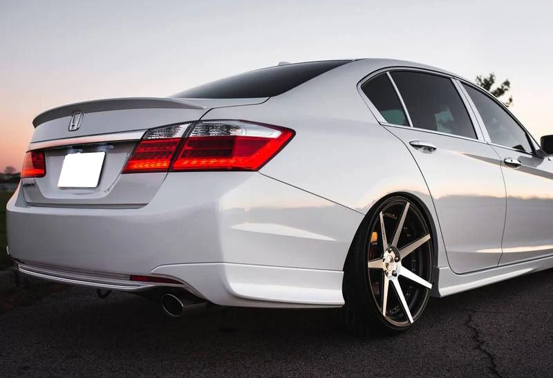 For 2013-2015 Honda Accord 4-DR Sedan HFP-Style Painted White Rear Bumper Lip Apron 2PCS - Image 4
